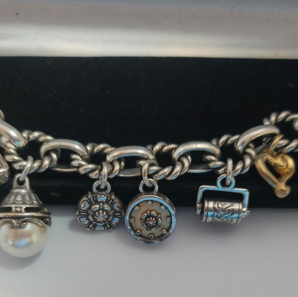 Brighton Style Antique Silver Tone Bracelet With Charms - Picture 3 of 9
